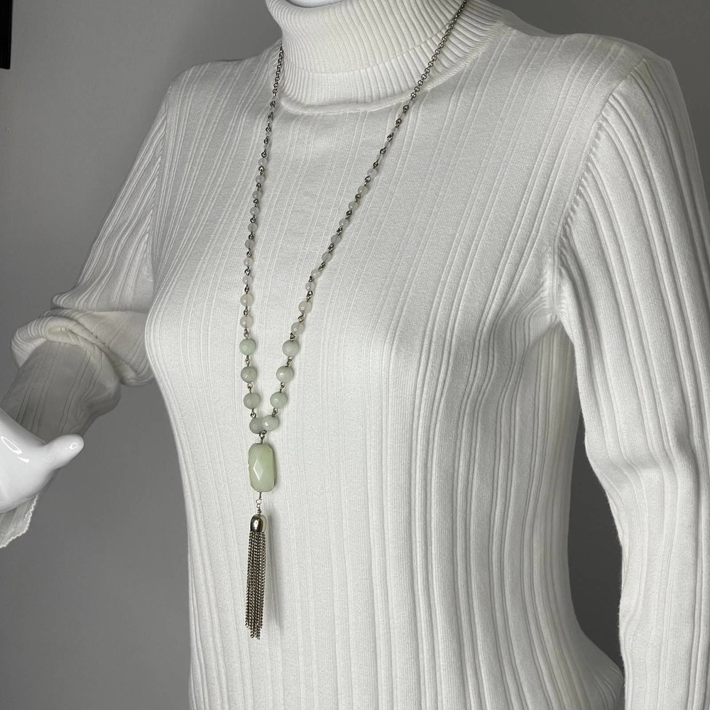 Banana Republic necklace signed costume jewelry long gold tassel contemporary